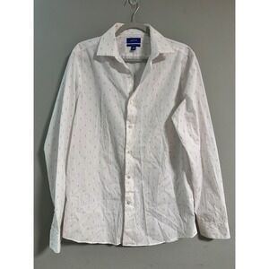 APT9 Slim Fit White Flamingo Print Long Sleeve Button Down Shirt Men's‎ Medium